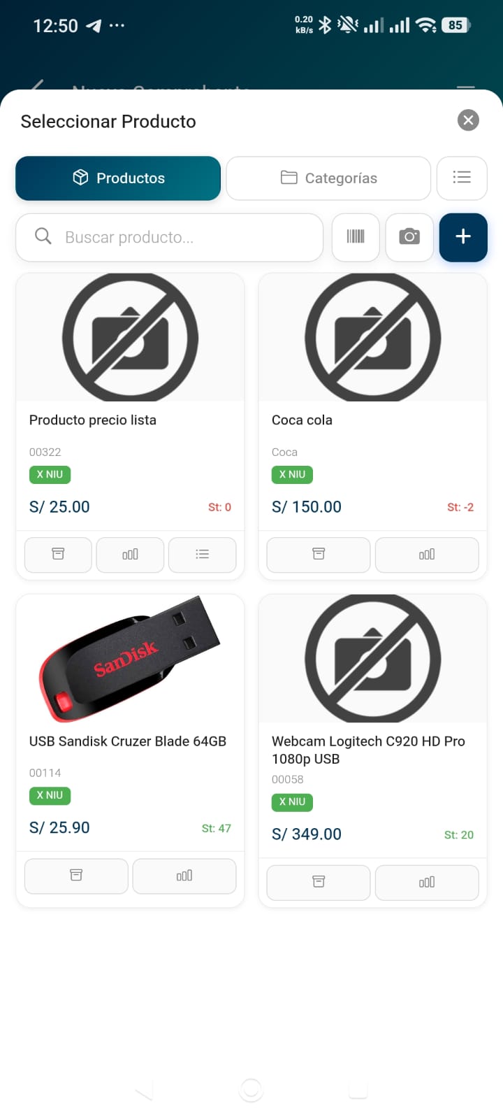 Catálogo de productos